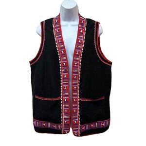 Vintage Boho Hippie India Patchwork Mixed Print Quilt Vest Top Size XL